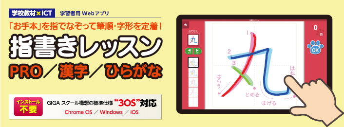 指書きレッスン Pro 漢字 ひらがな はなまるサポート 教育同人社